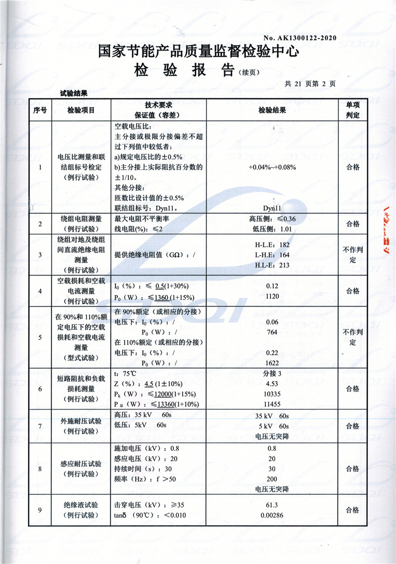 高低压试验报告-S11-1250古城古城古城油浸式变压器-2.jpg